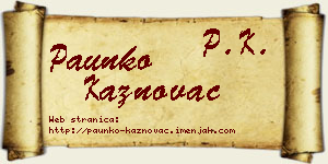 Paunko Kaznovac vizit kartica